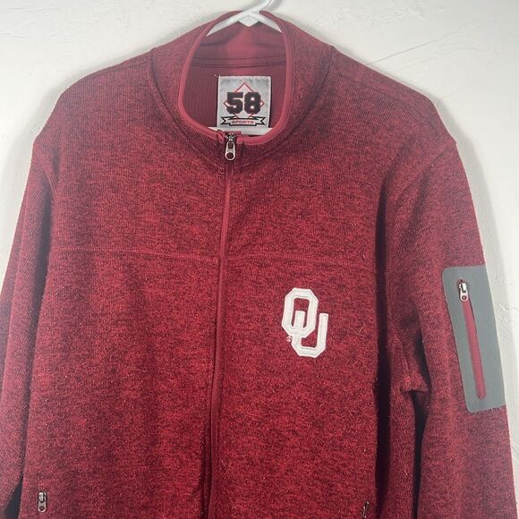 🔥🏈 Vintage OKLAHOMA SOONERS Full Zip Polyester Fleece Jacket - Men Sz XL - GUC - Picture 2 of 13